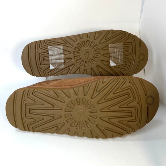 UGG Neuman Suede Chestnut Men Slippers Sz US12 Plush Shearling Winter Slippers - Picture 4 of 11